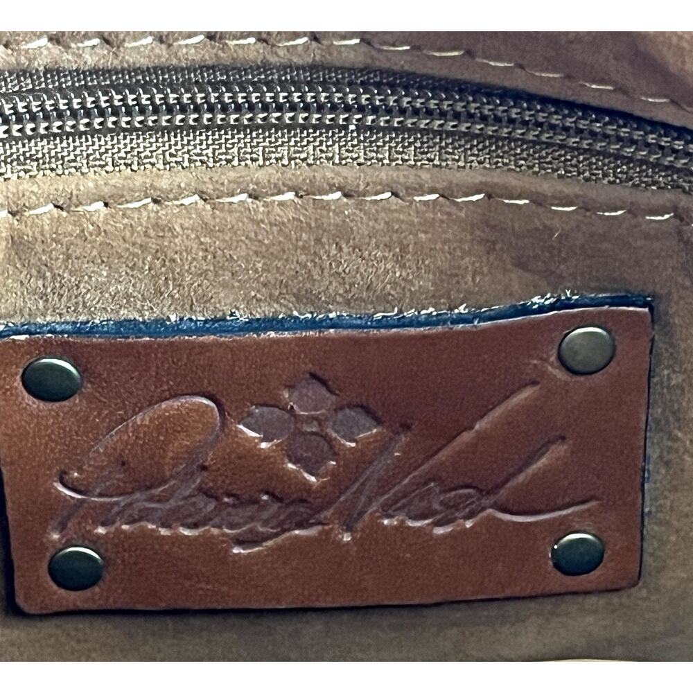Patricia Nash Camille Tan Tooled Leather Crossbody Purse Saddle Bag Whipstitch - Picture 13 of 16